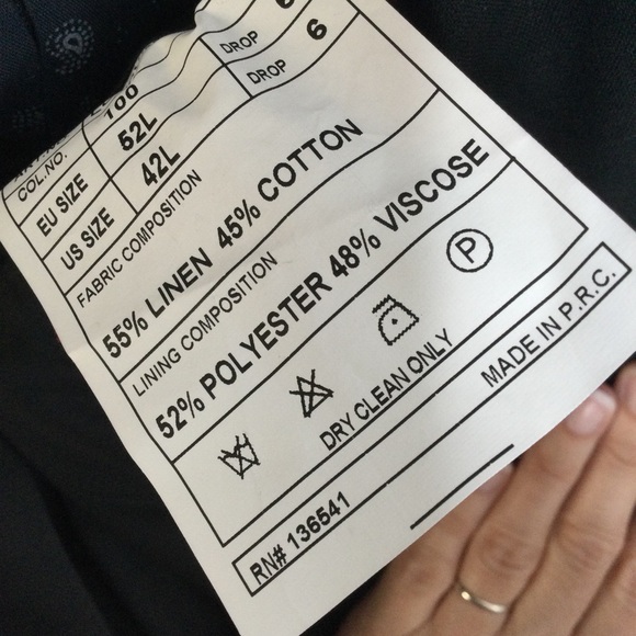 GINO VALENTINO Linen and Cotton Sport Coat Black Size 42L - Picture 4 of 7